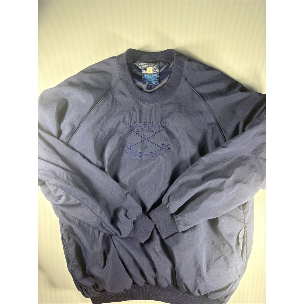 Vintage Sunderland of Scotland Weatherbeater Men's XL Blue Crewneck Lined Nylon